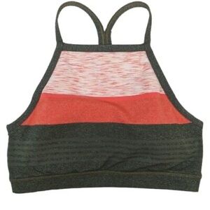 Prana Sports Bra Women's Medium XS Strappy Crossback Green Orange Full Coverage